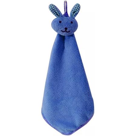 Knuffeldoekje konijn - Blauw knuffeldoekje - Zachte doek van een konijntje - met ophang haakje