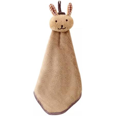Knuffeldoekje konijn - Bruin knuffeldoekje - Zachte doek van een konijntje - met ophang haakje