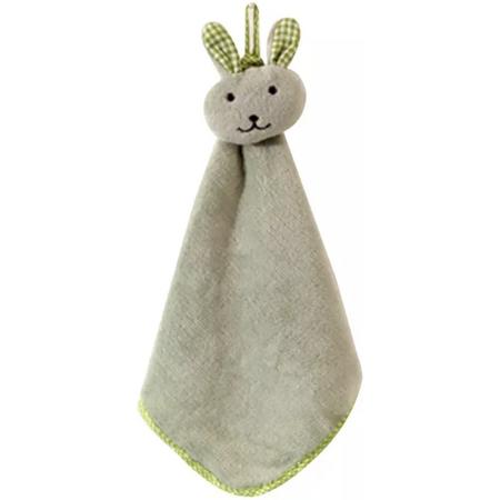 Knuffeldoekje konijn - Groen knuffeldoekje - Zachte doek van een konijntje - met ophang haakje