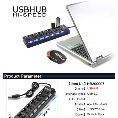 USB Hub 7 poorten