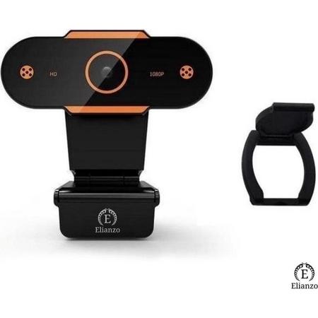 Elianzo Full HD Webcam voor PC - Incl. Microfoon & Webcam Cover - 10 Megapixel
