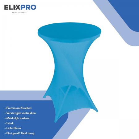 ElixPro - Premium statafelrok Licht blauw 1x - ∅80 x 110 cm - Tafelrok- Statafelhoes - Tafelhoezen voor statafel - Staantafelhoes - Extra dik voor een Premium uitstraling - oceaan blauw