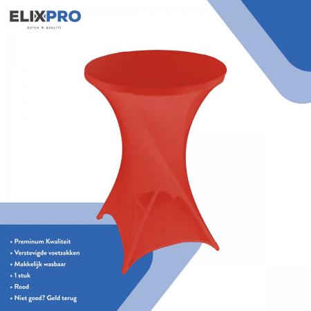 ElixPro - Premium statafelrok Rood 1x - ∅80 x 110 cm - Tafelrok- Statafelhoes - Tafelhoezen voor statafel - Staantafelhoes - Extra dik voor een Premium uitstraling