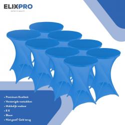 ElixPro - Premium statafelrok blauw 8x - ∅80 x 110 cm - Tafelrok- Statafelhoes - Staantafelhoes - Extra dik voor een Premium uitstraling