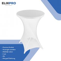 ElixPro - Premium statafelrok wit 1x - ∅80 x 110 cm - Tafelrok- Statafelhoes - Tafelhoezen voor statafel - Staantafelhoes - Extra dik voor een Premium uitstraling
