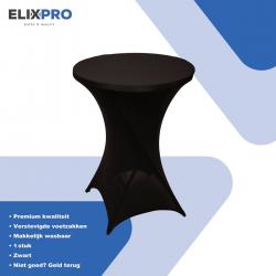 ElixPro - Premium statafelrok zwart 1x - ∅80 x 110 cm - Tafelrok- Statafelhoes - Tafelhoezen voor statafel - Staantafelhoes - Extra dik voor een Premium uitstraling