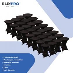 ElixPro - Premium statafelrok zwart 32x - ∅80 x 110 cm - Tafelrok- Statafelhoes - Staantafelhoes - Extra dik voor een Premium uitstraling