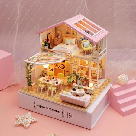 DIY Sweet Time poppenhuis met LED - Dollhouse - Miniatuur hobby bouwpakket