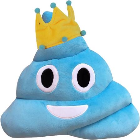 Emoji  Drol Princes Kussen Blauw