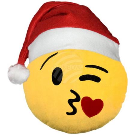 Emoji kussen - kiss - kerst