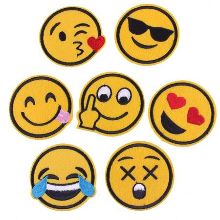Emoji Patches - Hippe Naai/Strijk sjablonen - Whatsapp Smileys