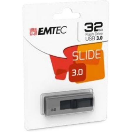 Emtec B250 Slide 32GB USB 3.0 (3.1 Gen 1) USB-Type-A-aansluiting Grijs USB flash drive