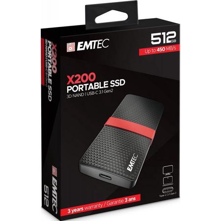 Emtec SSD 3.1 Gen2 X200 512 GB Portable