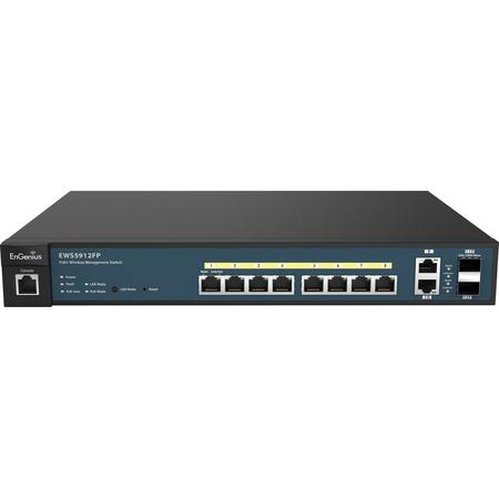 EnGenius EWS5912FP Beheerde netwerkswitch L2 Gigabit Ethernet (10/100/1000) Power over Ethernet (PoE) 1U Zwart netwerk-switch