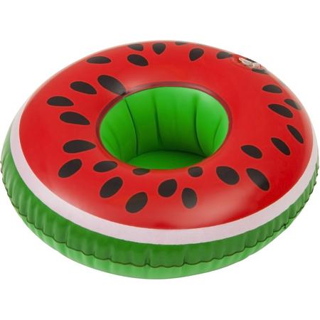 Enjoy Summer Opblaasbaare Watermeloen Cupholder 22 Cm Groen