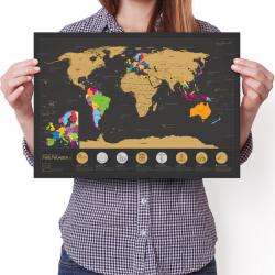Enno Vatti® Rubbel World Map A3 (Duits) - Gepersonaliseerde posters om te volgen Travel - Toon uw avonturen!