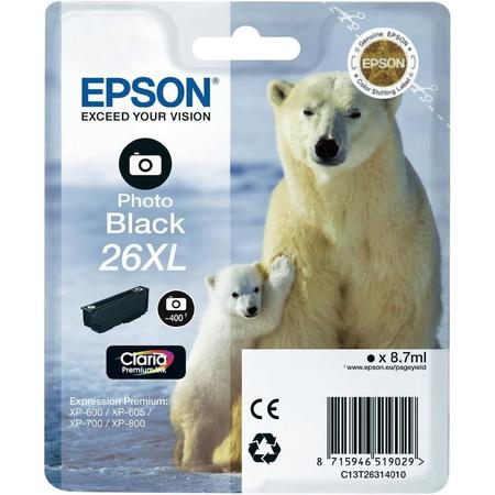 Epson 26XL - Inktcartridge / Foto Zwart / Hoge Capaciteit