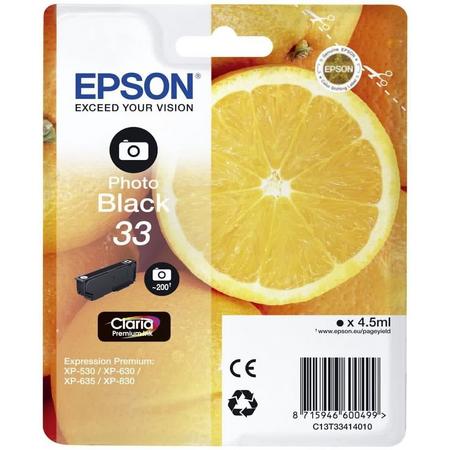 Epson C13T33414022 4.5ml 200paginas Zwart inktcartridge