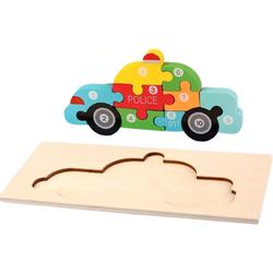 Eramic - Houten Puzzel Auto - Gratis Verzending - 3D Puzzels - Kinderen 2, 3, 4 & 5 Jaar - Educatief Speelgoed Voor Motoriek & Ruimtelijk Inzicht - Baby Cadeau - Kindercadeau - Kind Cadeau - Babycadeau