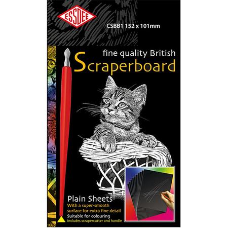 Essdee Fine Quality Scraperboard - Hobby karton scratchboard - Wit - 101 x 152mm - 10 vellen