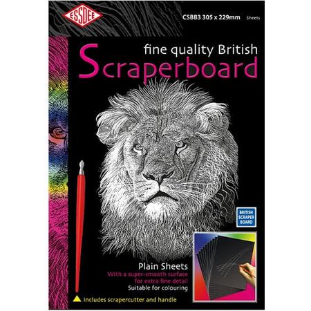 Essdee Fine Quality Scraperboard - Hobby karton scratchboard - Wit - 229 x 305mm - 10 vellen