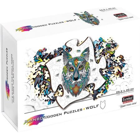 Eureka 2D RainboWooden Puzzle - Wolf - 180 stukjes