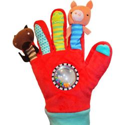 Eurekakids Speelhandschoen Rood - Handschoen om met Baby te Spelen - Met Rammelaar