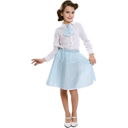 EUROCARNAVALES - Hemelsblauwe pin-up jurk met stropdas voor meisjes - 2 - 6 jaar (92/122) - Kinderkostuums