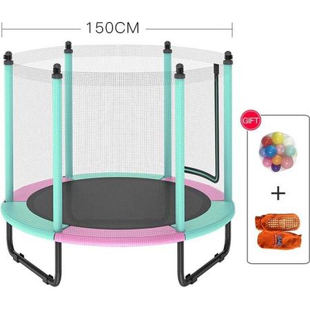 Trampoline met veiligheidsnet voor kinderen - opvouwbaar - indoor & outdoor oefening - springbed speelgoed voor kinderen