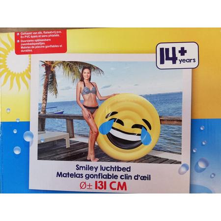 Emoji - Smiley - Luchtbed - 131 cm - LOL