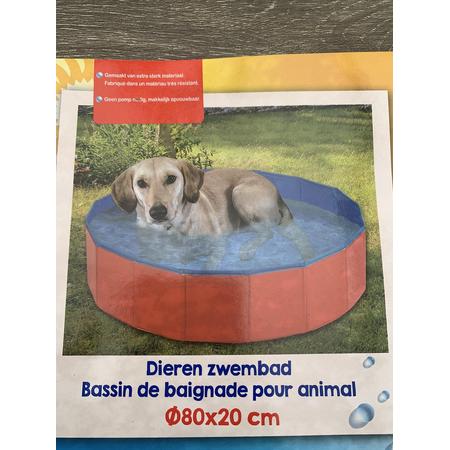 Honden zwembad / dieren zwembad dog pool 80 x 80 x 20 Cm in handige tas