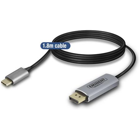 Eminent USB Type-C naar DisplayPort male aansluitkabel, 4K @ 60Hz, 1,8m (AB7875)
