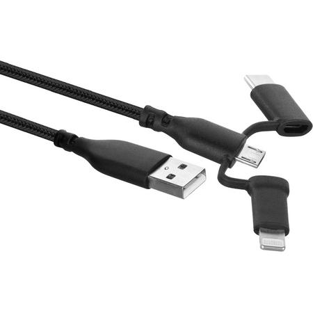 Ewent EW1376 USB-kabel 1 m USB A Micro-USB A Zwart