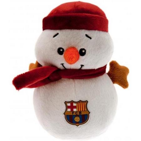 FC Barcelona - Pluche Sneeuwman - 15 cm - Wit/Bordeaux