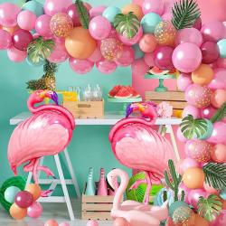 69 PCs Tropical Flamingo Ballonboog – Ballon Verjaardag – Decoratie- Babyshower – Verjaardag – Bruiloft – Feest -
