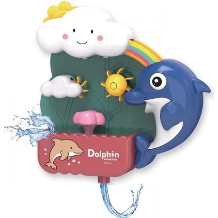 Badspeelgoed – Badspeeltje – Speelgoed voor in Bad – DOLFIJN - Baby Cadeau – Kraam Cadeau – Baby Speelgoed – Peuter Speelgoed - Blauw