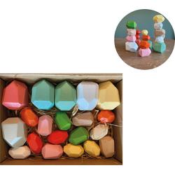 Femur - Houten Stapelstenen - Stapelblokken - Balancerende Stenen - Speelblokken - Sinterklaas - Montessori Speelgoed - Kinder Speelgoed - Educatieve Puzzel - Stapeltoren - Handgemaakt Speelgoed - 20 STUKS