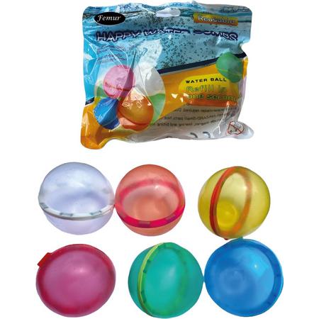 Femur - Waterballonnen - 6 STUKS - Waterspeelgoed  - Waterballon - Waterbombs - Waterspeelgoed - Duurzaam - Hervulbaar - Milieuvriendelijk - TikTok