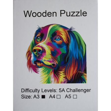 Hond - A4 - Dierenpuzzel - Houten Puzzel - Dierenpuzzel - Jiggsaw - 120 Stukjes
