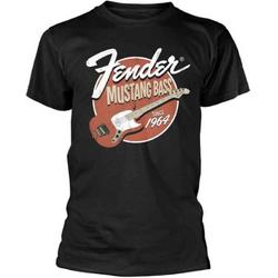 Fender Heren Tshirt -2XL- Mustang Bass Zwart