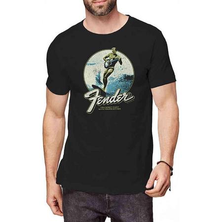 Fender Heren Tshirt -2XL- Surfer Zwart