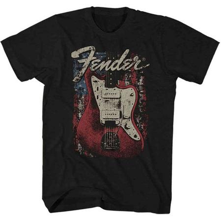 Fender Heren Tshirt -L- Distressed Guitar Zwart