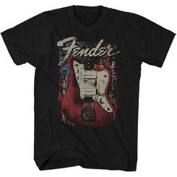 Fender Heren Tshirt -M- Distressed Guitar Zwart