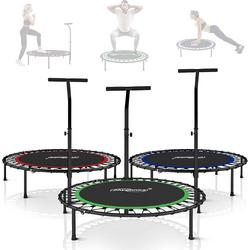 Fitness trampoline met handgreep - Mini trampoline - Kleine trampoline - Trampoline fitness - Volwassenen - 101 cm - 120 kg - Zwart - Groen