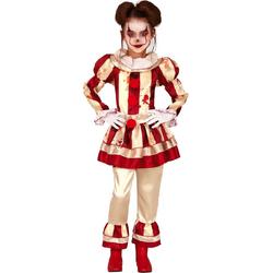 FIESTAS GUIRCA, S.L. - Angstaanjagend rood en wit clown kostuum voor meisjes - 110/116 (5-6 jaar) - Kinderkostuums