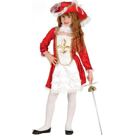 FIESTAS GUIRCA, S.L. - Klassiek rood musketier kostuum voor meisjes - 110/116 (5-6 jaar) - Kinderkostuums