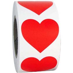 FISKA - 500 Stickers Rood Hart Op Een Rol - 2,5 cm - Label Hart - Valentijn - Sluitsticker Hart - Sluitzegel