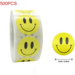 FISKA - 500 Stickers Smiley Op Een Rol - 2,5cm - Stickers Smiley - Label Smiley - Beloningsstickers - Stickers Kinderen