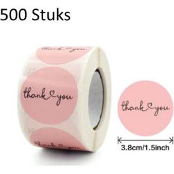 FISKA - 500 Stickers Thank You Op Een Rol - 3,8cm - Stickers Thank you - Label Thank you - Bedankt Stickers - Beloningsstickers