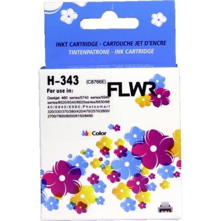 FLWR - Inktcartridge / 343 / Kleur - gesschikt voor HP